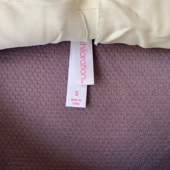 Long Sleeve Top Smoky Lilac with Lace Hem Zigzag Hemline ScoopNeck Size Small - Picture 5 of 14